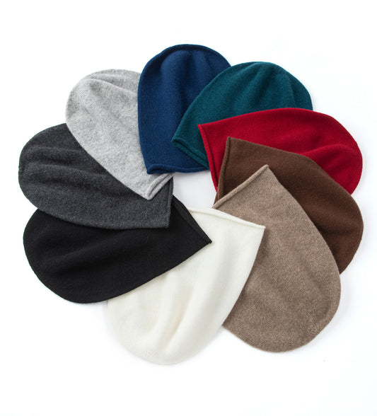 100% Cashmere Knitted Slouchy Beanie