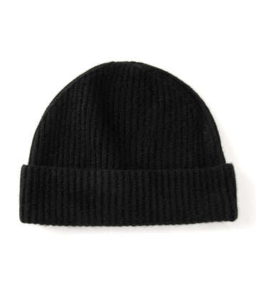 Men’s 100% Cashmere Ribbed Cuffed Hat