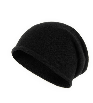 100% Cashmere Knitted Slouchy Beanie