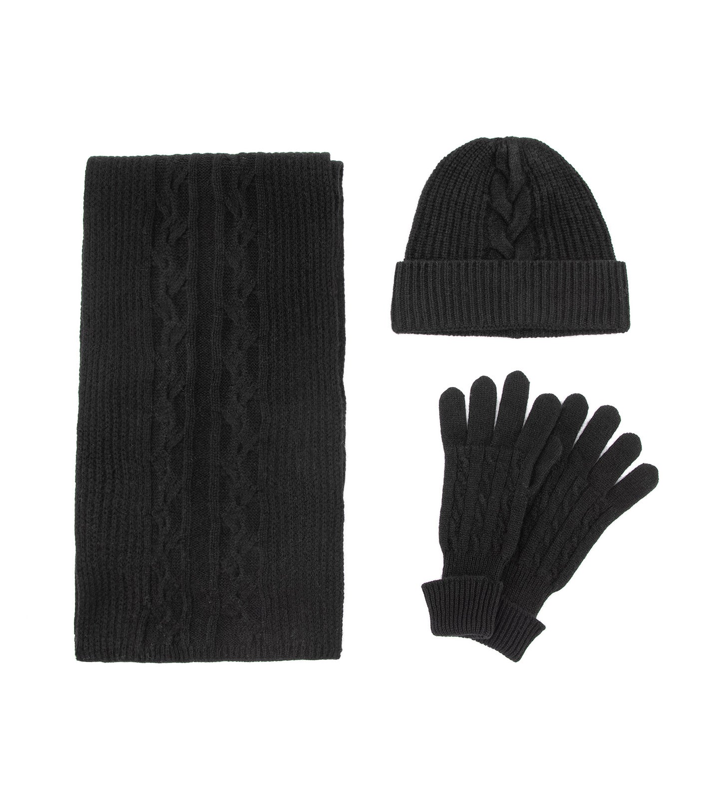 kaschmir schal mütze handschuhe 3-teiliges Set aus Schal, Mütze und Handschuhen aus 100 % reinem Kasch
